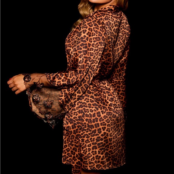 Honey Birdette leopard lace robe size medium/l - Picture 5 of 13